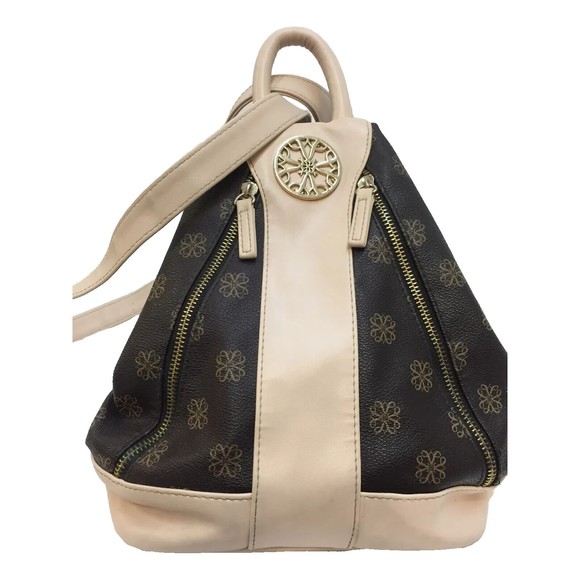 Avon Signature Collection Brown/Beige Large Shoulder Bag Purse Zip Boho Preppy - Picture 1 of 6